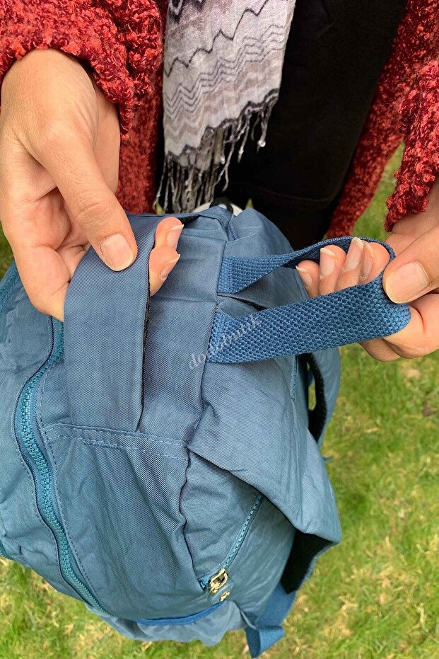 حقيبة ظهر زرقاء كبيرة الحجم مقاومة للماء - 3