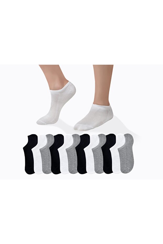 Men's Short Socks 12 - Double Detailed, 4 Different Colors, Antibacteria