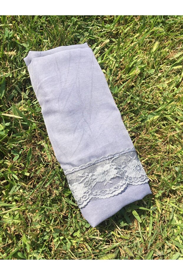 Dantelli Gri Şal - 2