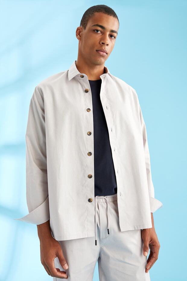 قميص أساسي بأكمام طويلة بقصة عادية - 2