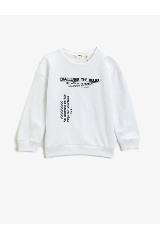 Printed Sweatshirt Crew Neck Cotton