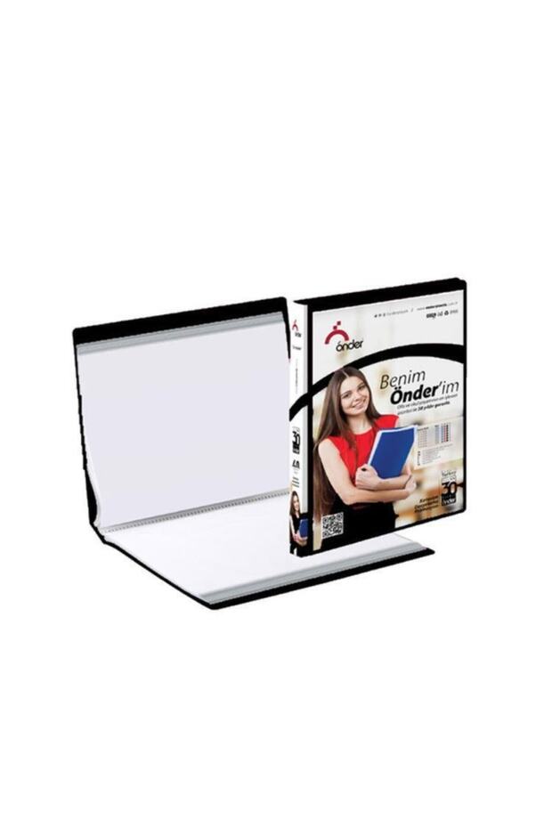 ملف عرض كتالوج Önder مقاس A4 مع جيب أمامي Pp سعة 80 ورقة أسود 1280-3