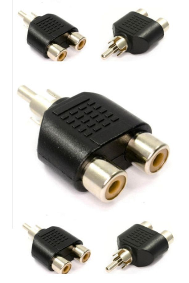 5 Adet 1 Erkek Rca - 2 Rca Dişi Jak Jack Rca Fiş To Çift Dönüştürücü Çevirici Çoğaltıcı - 1