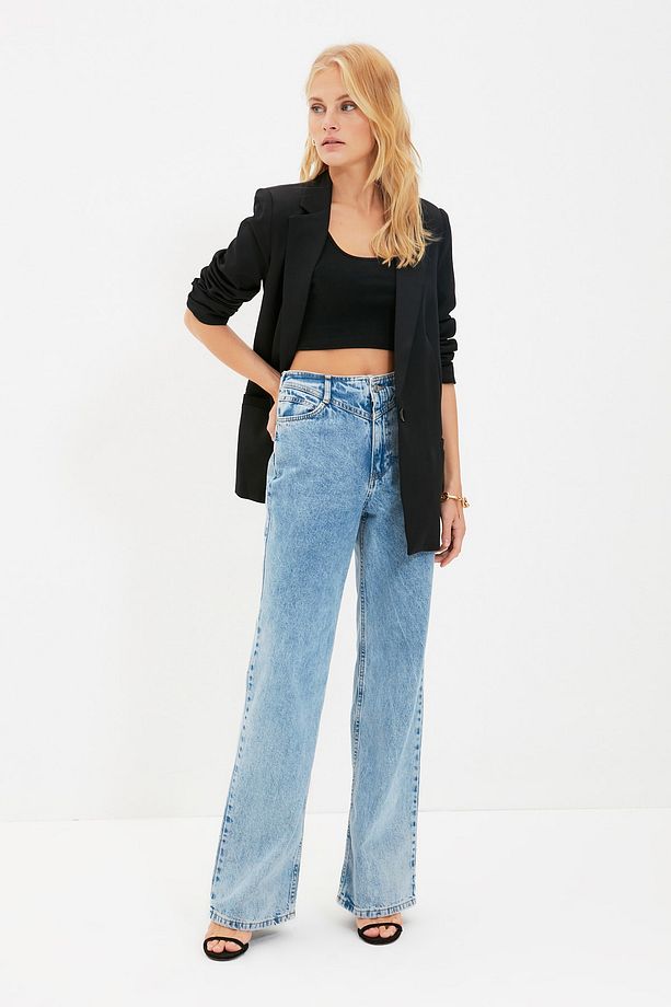 Siyah Regular Astar Detaylı Dokuma Blazer Ceket TWOAW20CE0316 - 2
