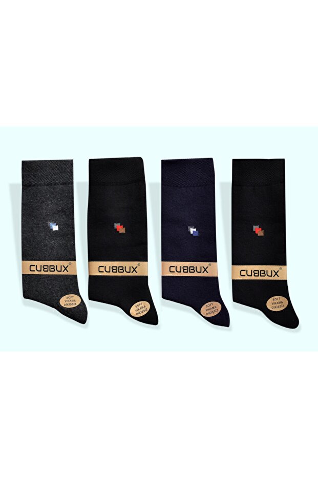 Men's Square Patterned 12 Pairs Socket Socks - 2