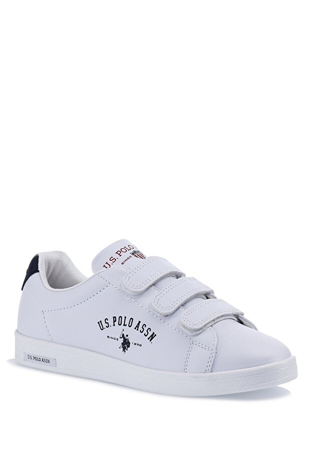 Singer White Daily Sports Shoes with 3 Velcros