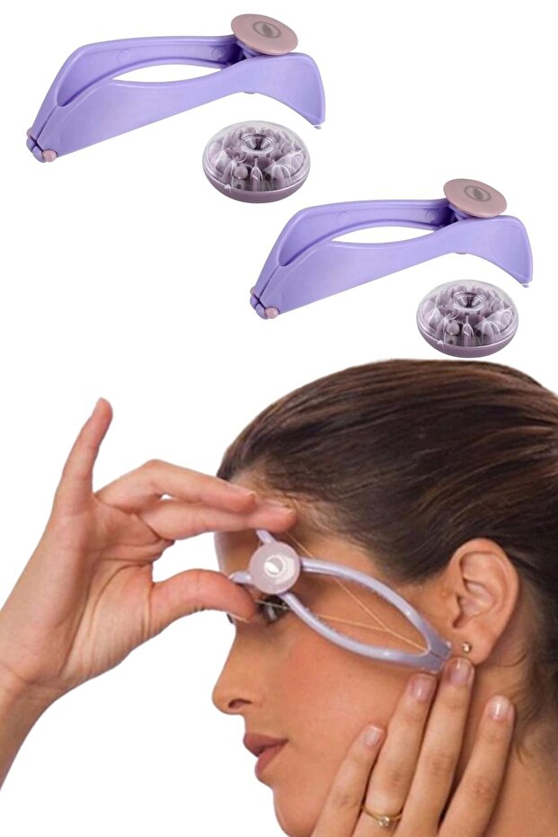 2 Pieces Practical Thread Apparatus Eyebrow Mustache Painless Hair Removal Epilation Tool Machine