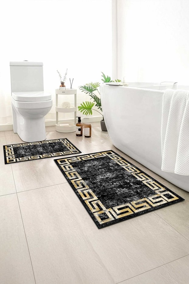2-Pack Bath Mat, Soft Bathroom Rug, Non-Slip Backing, Washable - 60X100 - 50X60
