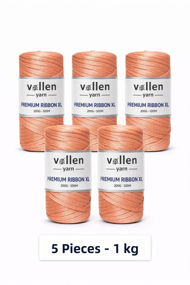 5 Pieces Premium 1000 g/4 mm Polyester Ribbon Cord, Macramé Cord, Bag Cord, Hobby Cord, Placemat Cord