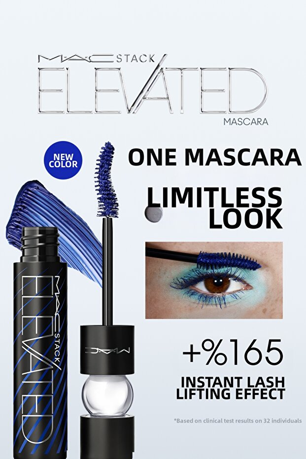 Macstack Denim Stack Elevated Blue Mascara That Lifts and Volumizes Eyelashes - 1