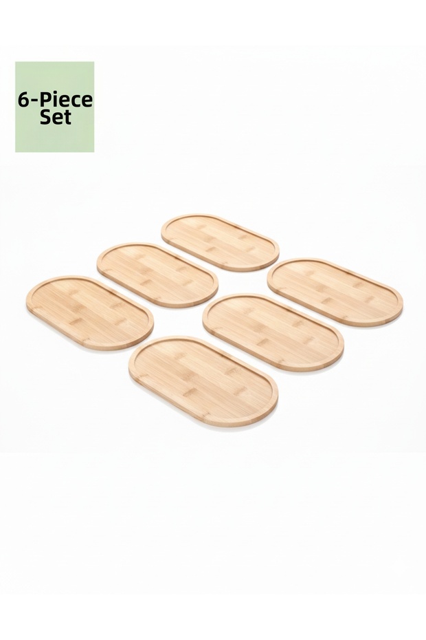 6 Pieces Bamboo Presentation Tray Oil Dish Base Soap Dish Base Etc. Multi-Purpose Tray 23X12 cm