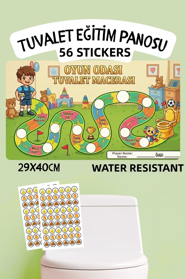 Educational and Fun Toilet Training Sticker Board for Children 29X40Cm