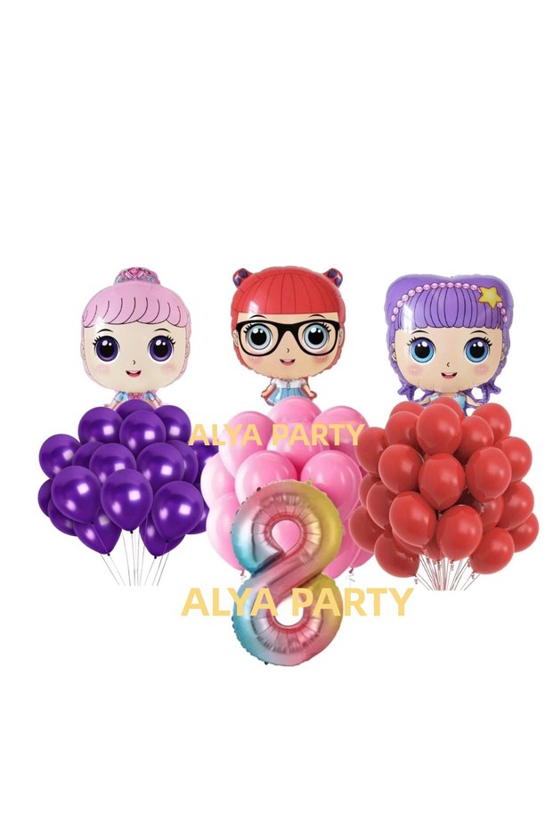 Party 8 Year Old Number and Baby Foil Balloon Birthday Set