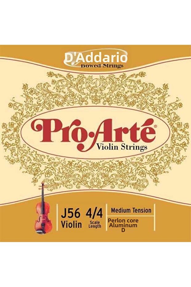 مجموعة أوتار الكمان D'Addario J56 Pro-Arté (4/4) | هيكل ناعم من النايلون مقاوم للرطوبة v