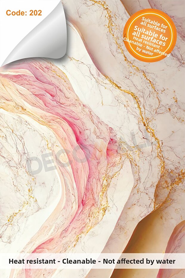 Waterproof 100X100Cm Kitchen Bathroom Floor Marble Furniture Tiles Adhesive Foil Covering Code 202