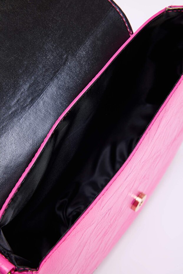 Pembe Metal Toka Detaylı Kadın Mini Boy City Omuz Çanta TAKAW26OC00022 - 5