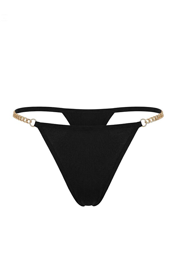 Siyah-Kırmızı 2'li Micro Zincir Detaylı String Külot THMSS26KU00008 - 12