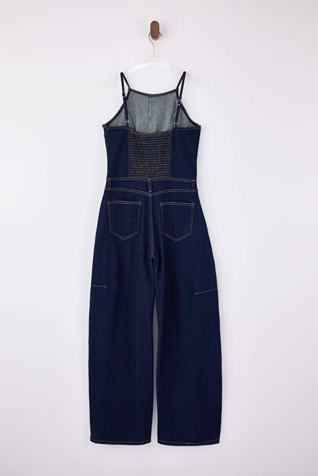 Teen Mavi Askılı Az Esnek Baggy Fit Denim Tulum TWOSS26TU00001 - 7