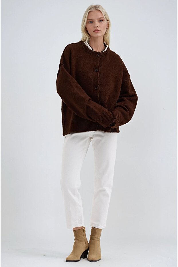 Dikiş Detaylı Basic Triko Hırka 5193 - 5