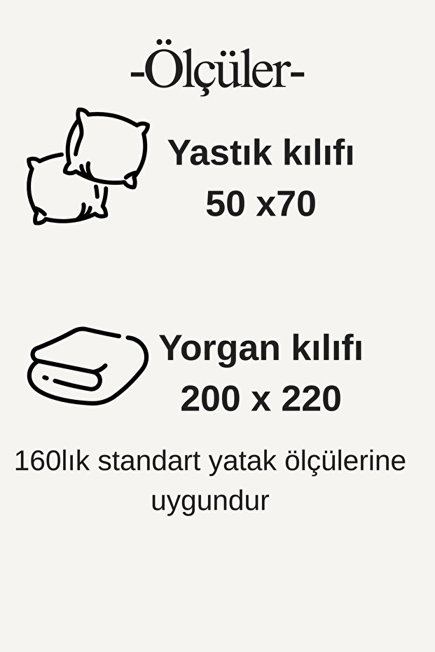 Çift Kişilik Nevresim Seti %100 Pamuklu Süs Overloklu Fırfırlı 200 x 220 cm - 8