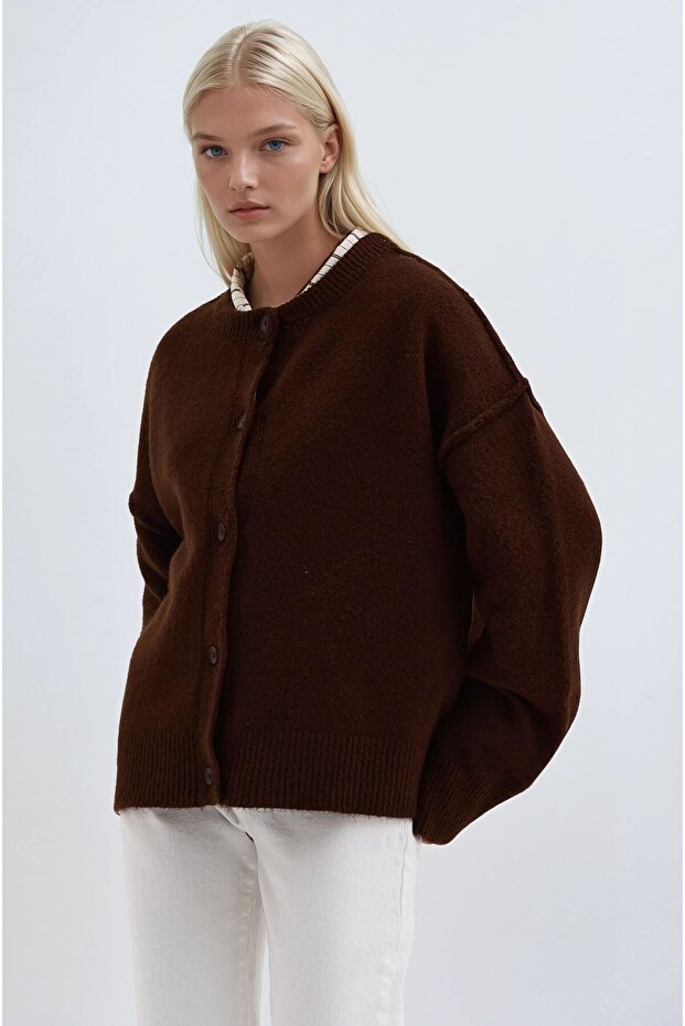 Dikiş Detaylı Basic Triko Hırka 5193 - 4