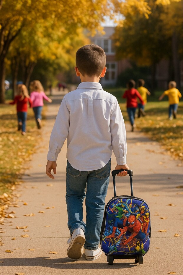 حقيبة ظهر مدرسية محمولة للرجال مع ممسحة - 1