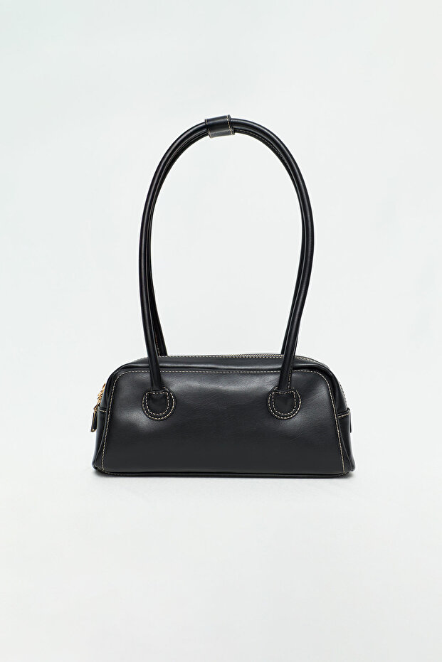 SİYAH SOFT BAGET ÇANTA - 6