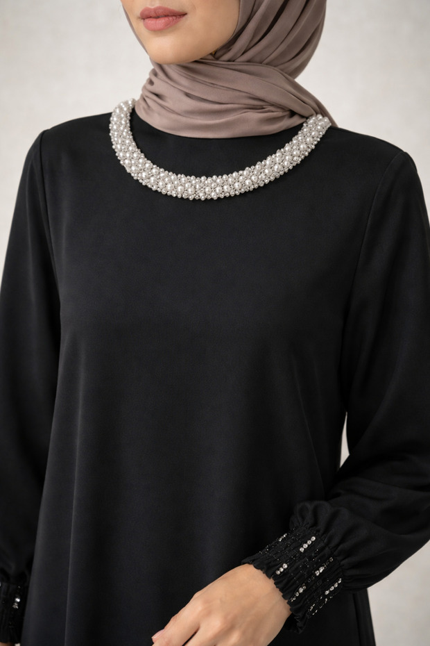 Boncuk İşlemeli Elbise - 2