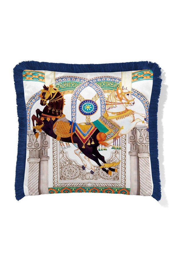 غطاء وسادة مهدب وجهين 43*43 سم - عمود