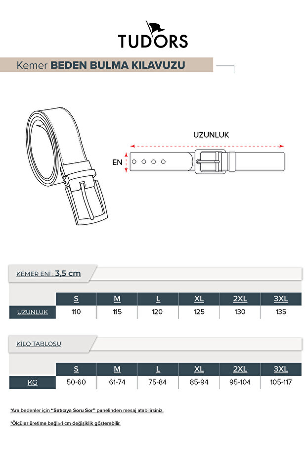 Erkek 3,5 cm Klasik Lacivert Kemer - 3