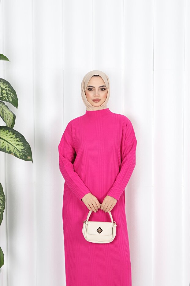 FİTİLLİ TRİKO ELBİSE - 3