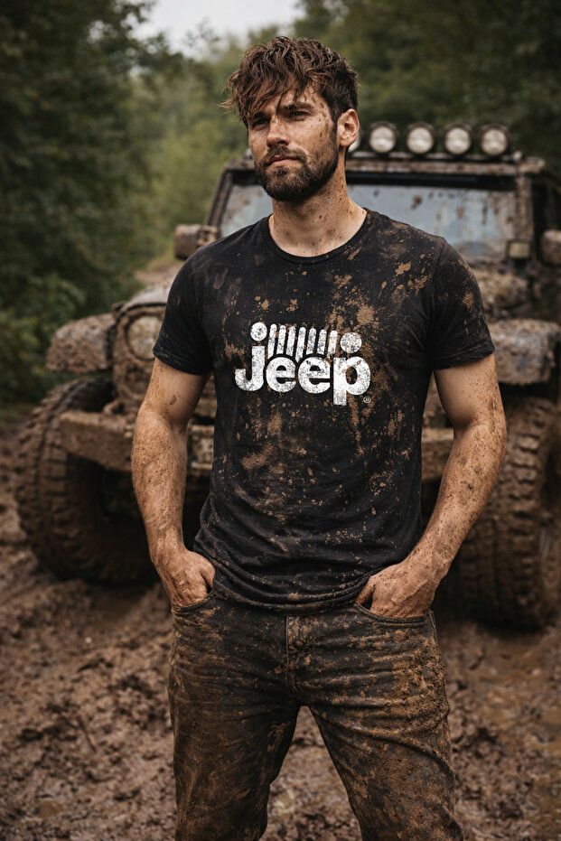 Jeep Tasarımlı Basic Tişört - 3