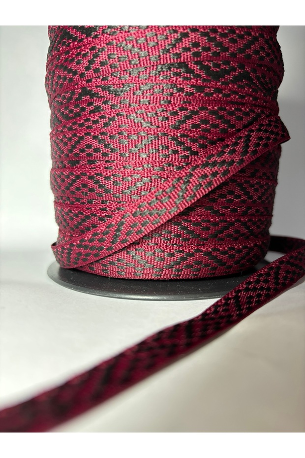 SİYAH-BORDO DAR ÖRME ŞERİT - 5