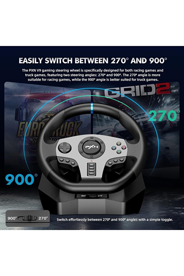 عجلة قيادة V9 Racing مزودة بتقنية التغذية الراجعة للقوة - 2