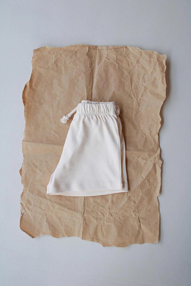 Krem Basic Şort - 6