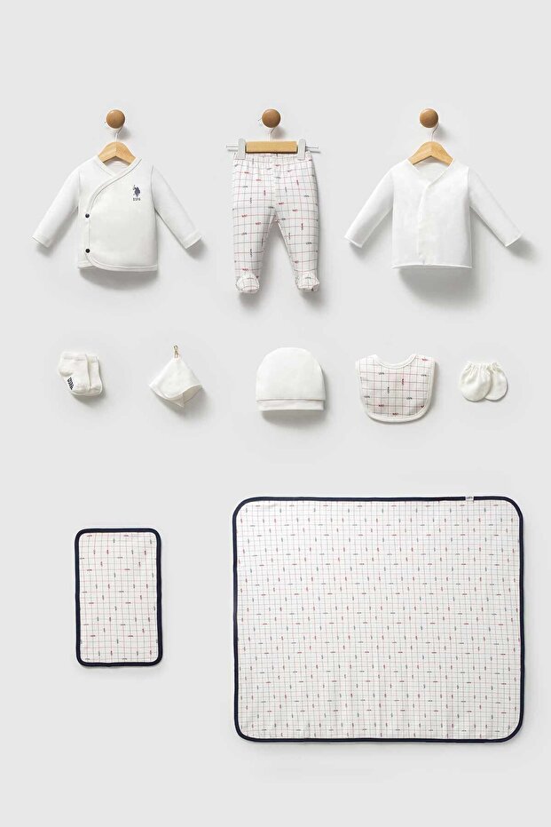 U.S. Polo Assn Baby Boy White Hospital Take-Home Set