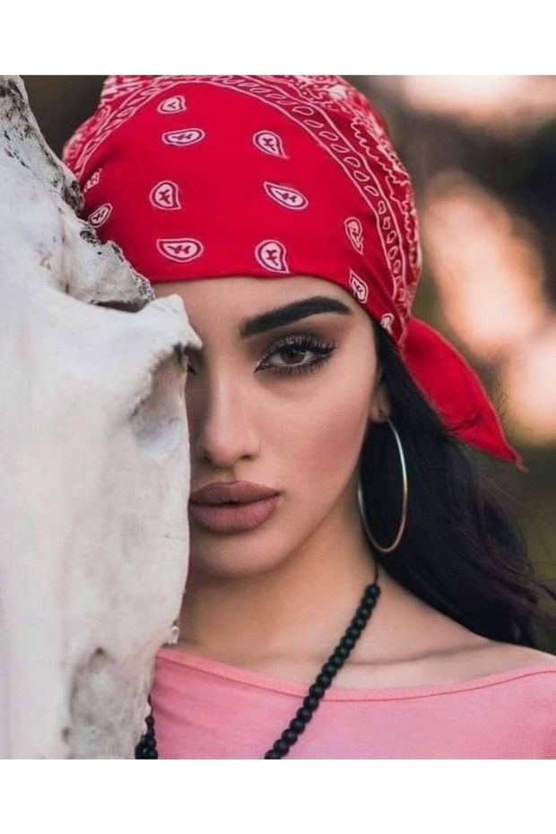 Red Unisex Patterned Bandana Cd136