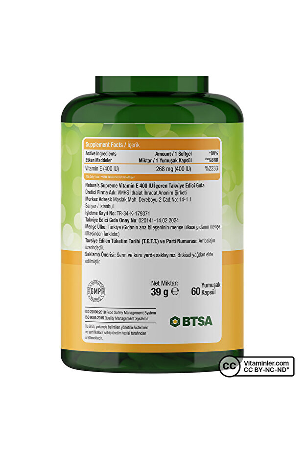 Vitamin E 400 IU 60 Kapsül - 3