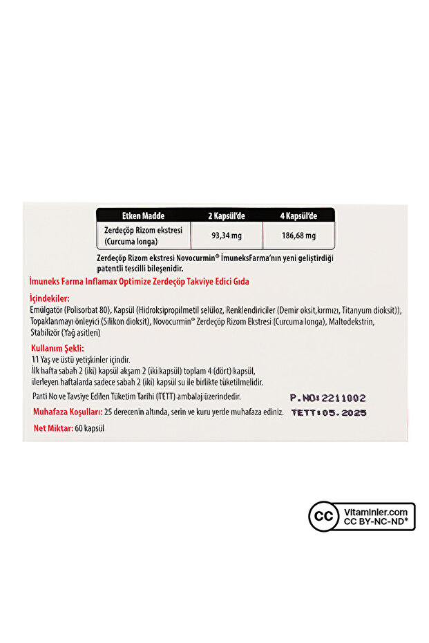 Inflamax Optimize Zerdeçöp 60 Kapsül - 3