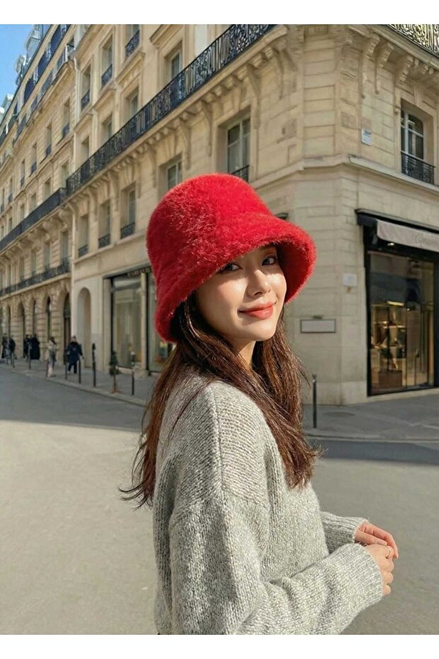 قبعة دلو فاخرة ذات ملمس ناعم - 2