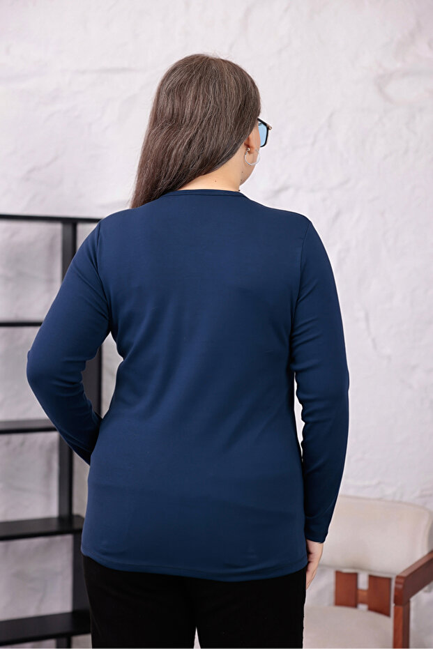 بلوزة قطنية كبيرة الحجم قماش قابل للتمدد - 7