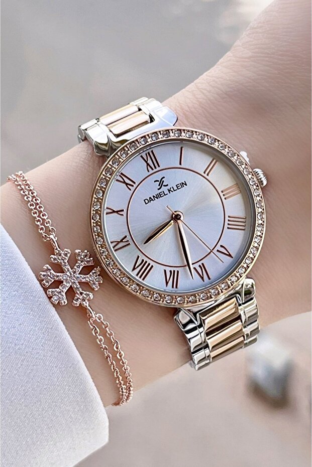 Rose Gray Color Women's Wristwatch and Gift Bracelet