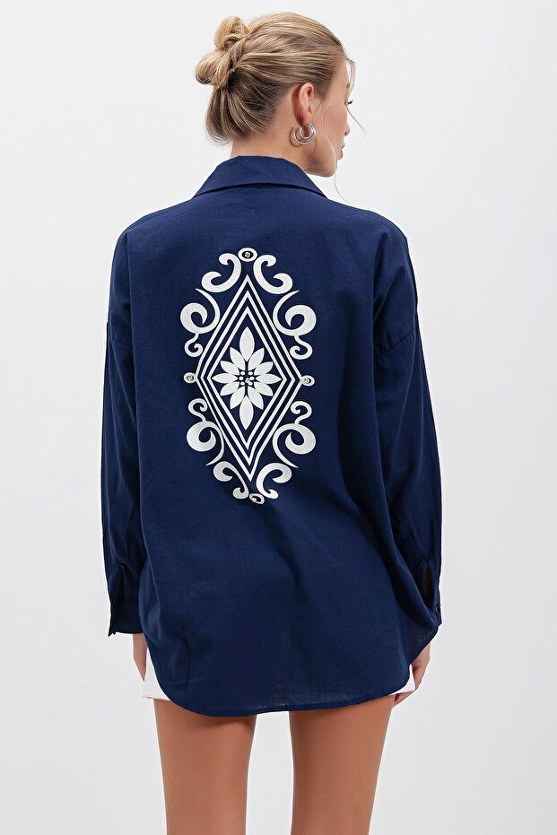 Arka Baskılı Oversize GÖMLEK - 4