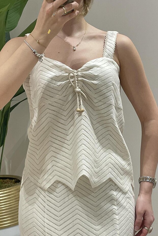 V Dikiş Triko Atlet Bluz - 2