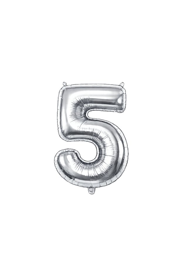 Silver Color 100 cm 5 Year Old Number Balloon Foil Helium Compatible Birthday Special Day Balloon 40 Inch