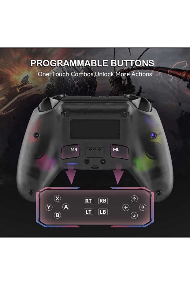 ASRVA PS5 Wireless Gaming Controller with RGB - 4