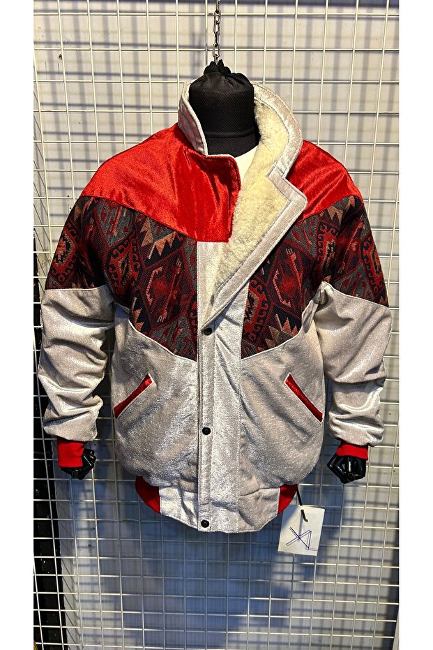 vintage kürklü oversize mont - 5