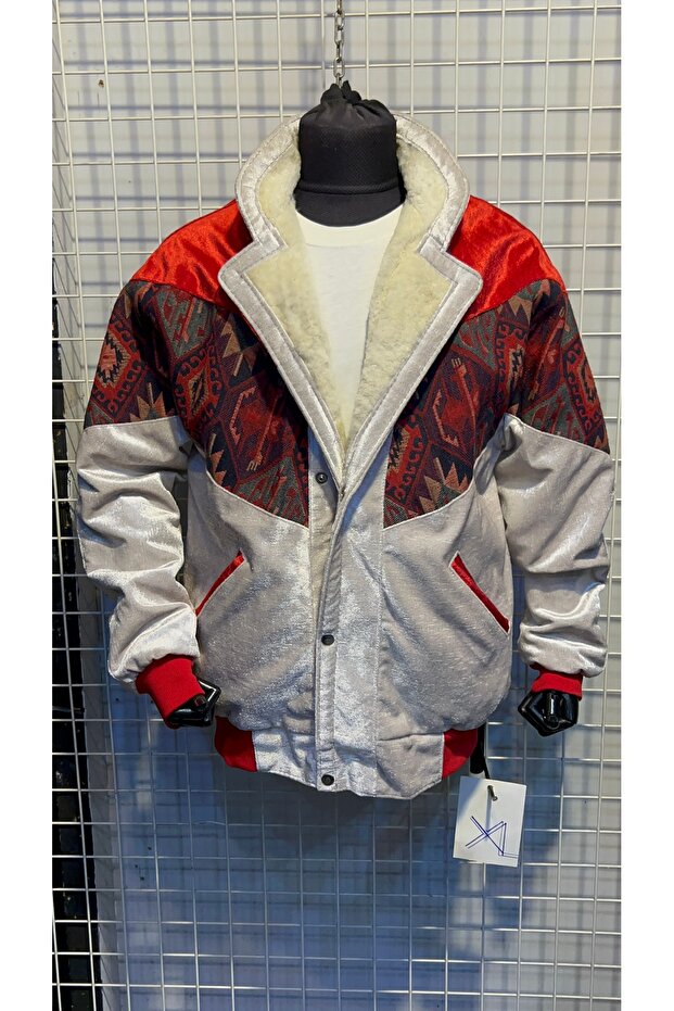 vintage kürklü oversize mont - 6