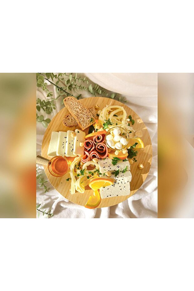 حامل عرض دوار من الخيزران مقاس 29 سم - 3