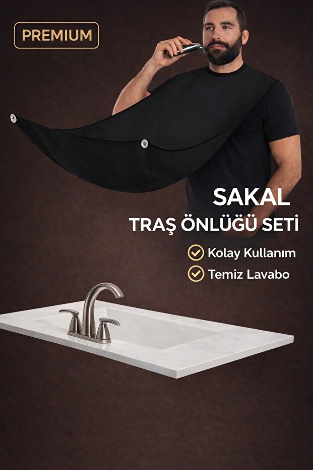 leuniva Boyundan Bağlamalı Vantuzlu Sakal Kesme Örtüsü